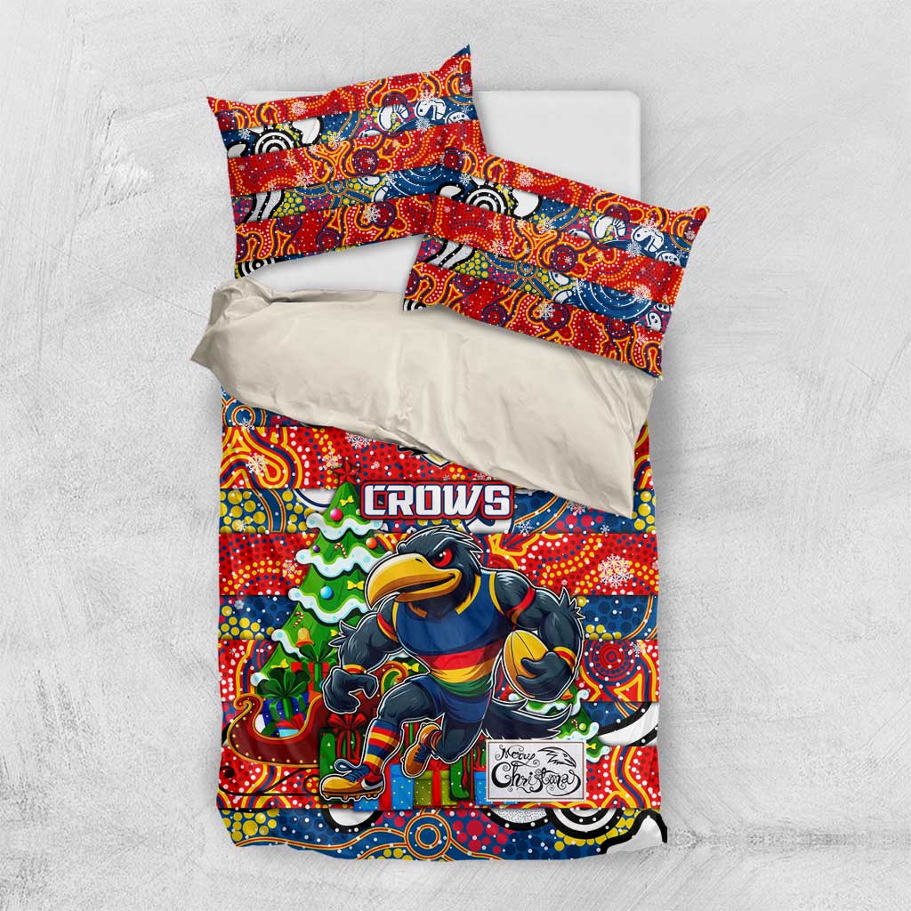 Crows Football Merry Christmas Bedding Set Indigenous Australian Art - Vibe Hoodie Shop