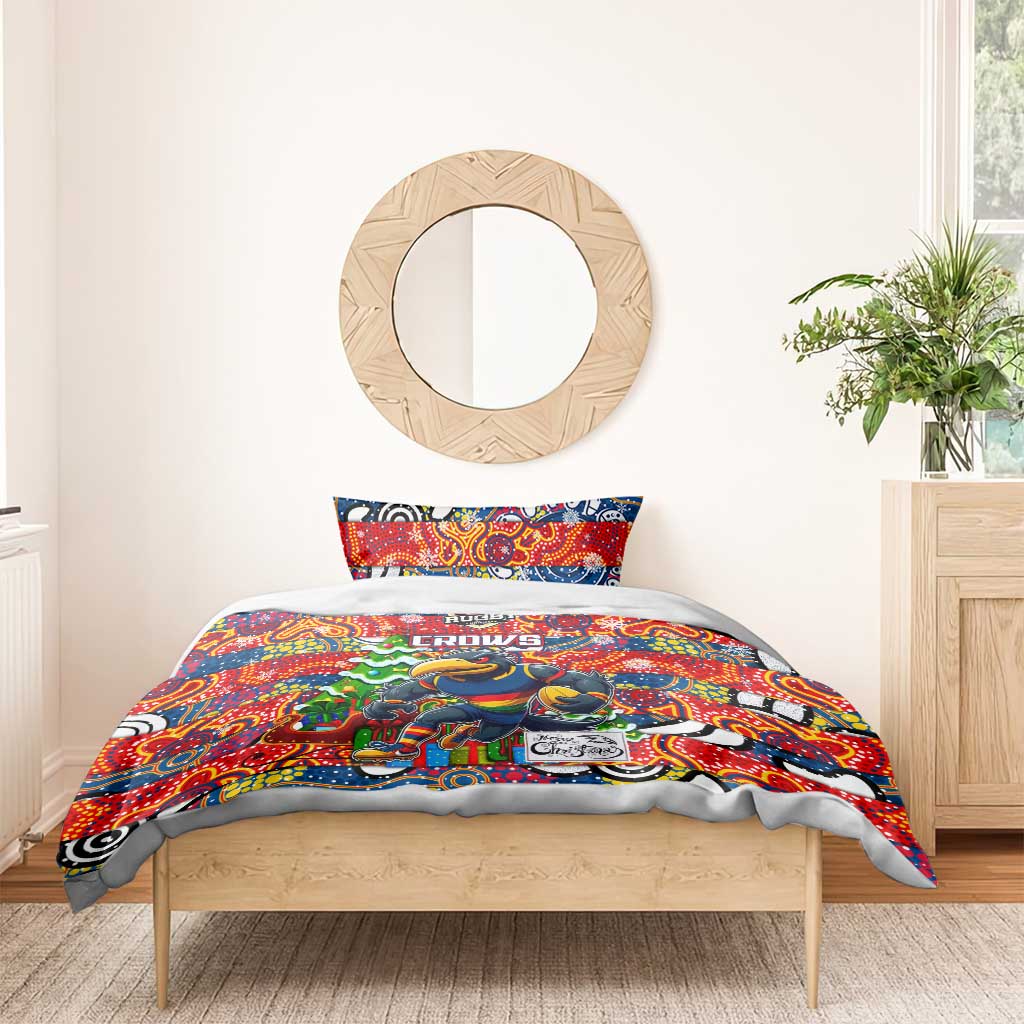 Crows Football Merry Christmas Bedding Set Indigenous Australian Art - Vibe Hoodie Shop