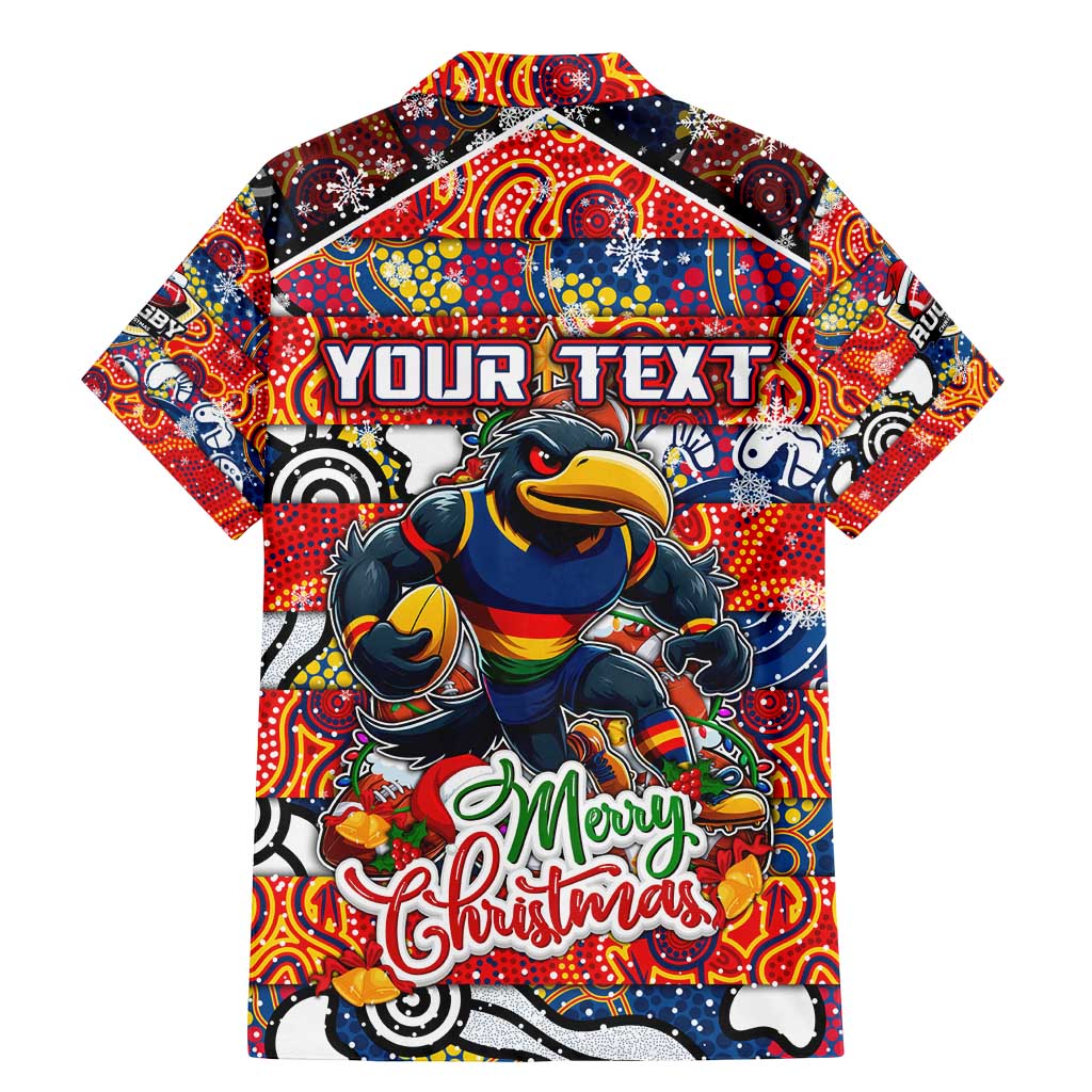 Custom Crows Rugby Merry Christmas Family Matching Mermaid Dress and Hawaiian Shirt Indigenous Australian Art