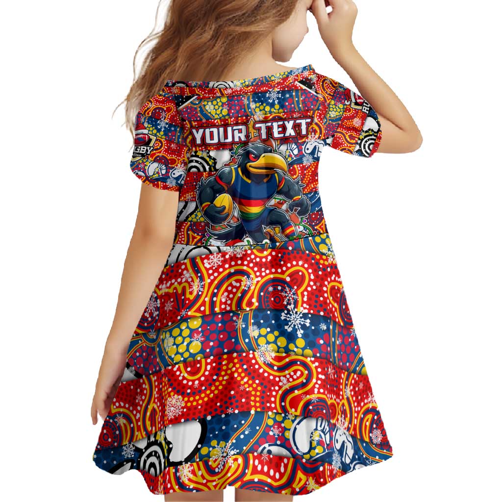 Custom Crows Rugby Merry Christmas Family Matching Off Shoulder Maxi Dress and Hawaiian Shirt Indigenous Australian Art