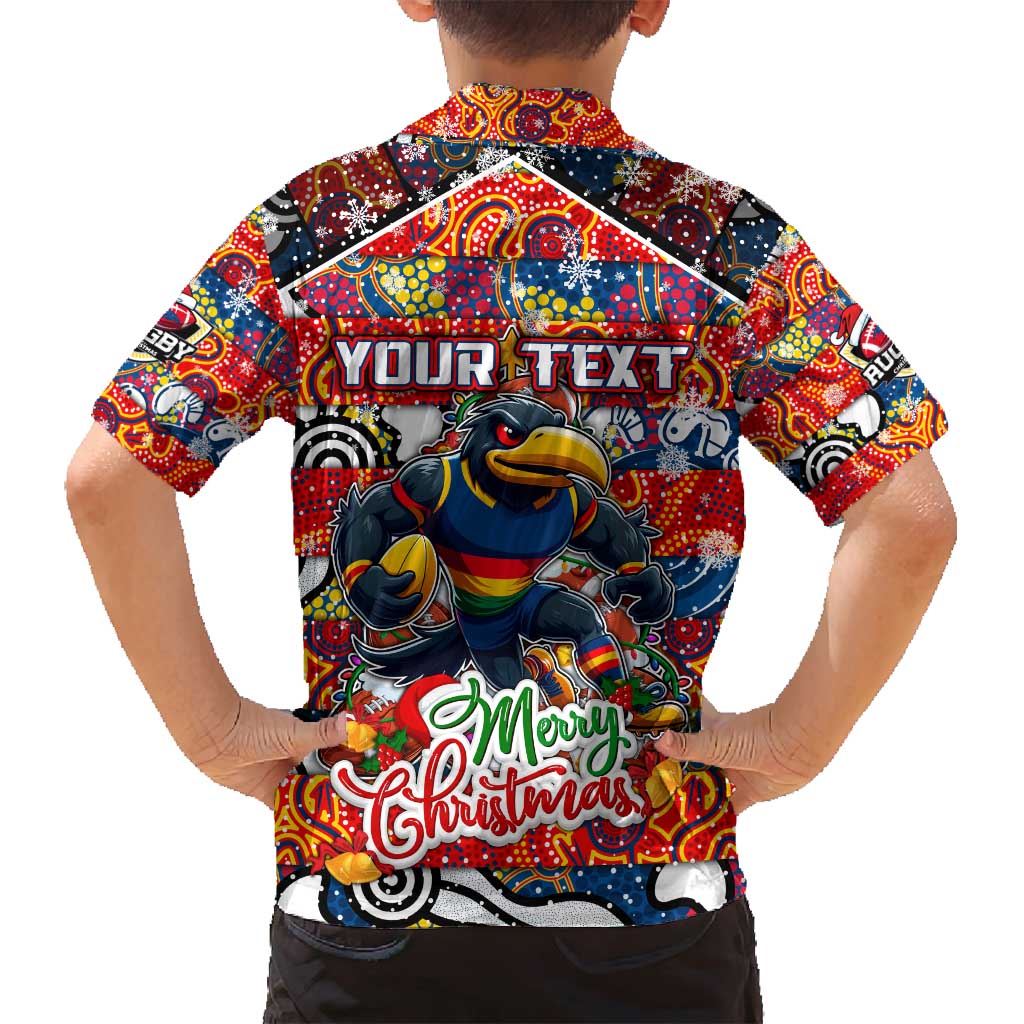 Custom Crows Rugby Merry Christmas Family Matching Tank Maxi Dress and Hawaiian Shirt Indigenous Australian Art