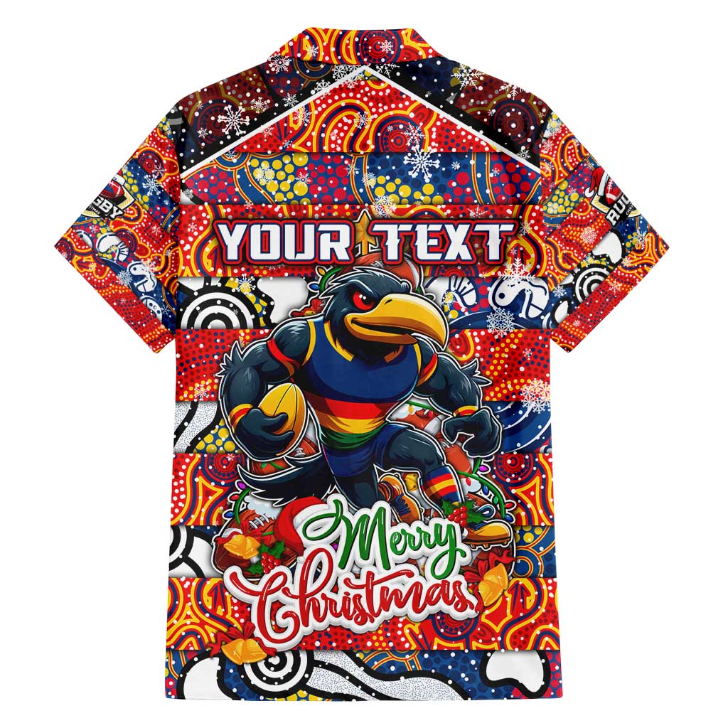 Custom Crows Rugby Merry Christmas Family Matching Tank Maxi Dress and Hawaiian Shirt Indigenous Australian Art