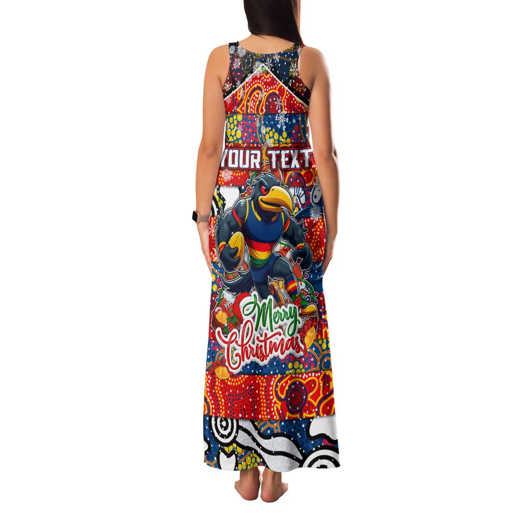 Custom Crows Rugby Merry Christmas Family Matching Tank Maxi Dress and Hawaiian Shirt Indigenous Australian Art