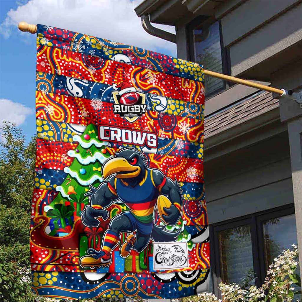 Crows Football Merry Christmas Garden Flag Indigenous Australian Art - Vibe Hoodie Shop