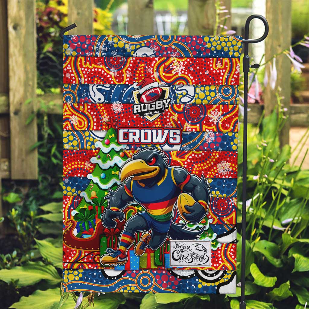 Crows Football Merry Christmas Garden Flag Indigenous Australian Art - Vibe Hoodie Shop