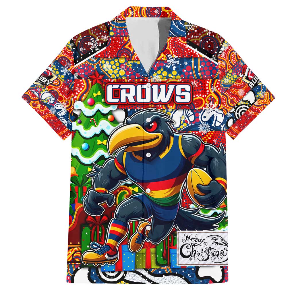 Custom Crows Football Merry Christmas Hawaiian Shirt Indigenous Australian Art - Vibe Hoodie Shop