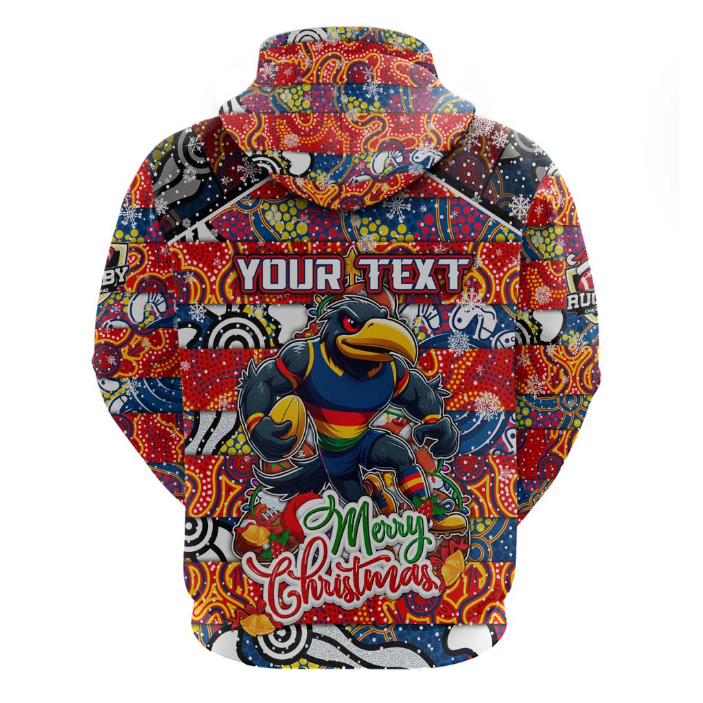 Custom Crows Football Merry Christmas Hoodie Indigenous Australian Art - Vibe Hoodie Shop