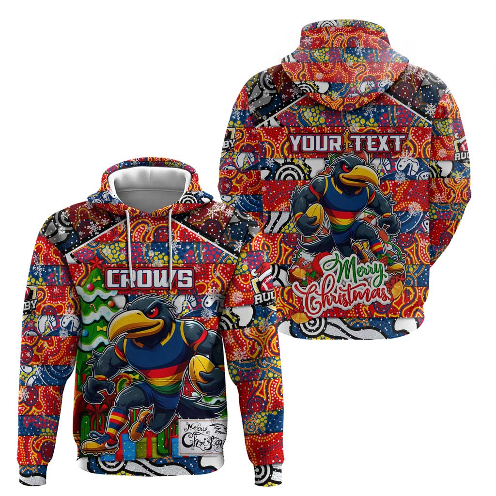 Custom Crows Football Merry Christmas Hoodie Indigenous Australian Art - Vibe Hoodie Shop