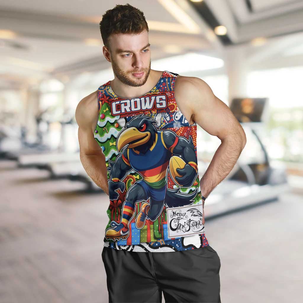 Custom Crows Football Merry Christmas Men Tank Top Indigenous Australian Art - Vibe Hoodie Shop