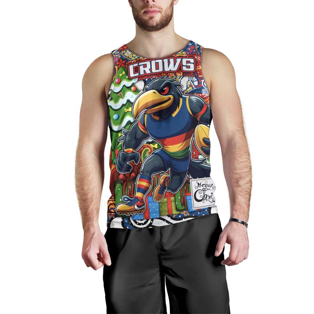 Custom Crows Football Merry Christmas Men Tank Top Indigenous Australian Art - Vibe Hoodie Shop