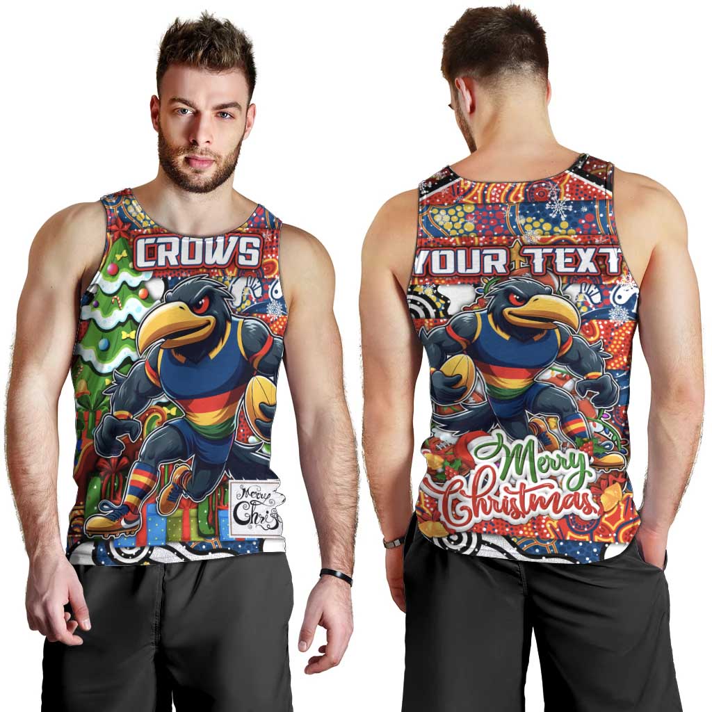 Custom Crows Football Merry Christmas Men Tank Top Indigenous Australian Art - Vibe Hoodie Shop