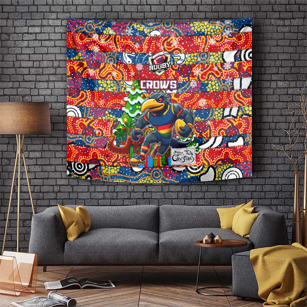 Crows Football Merry Christmas Tapestry Indigenous Australian Art - Vibe Hoodie Shop