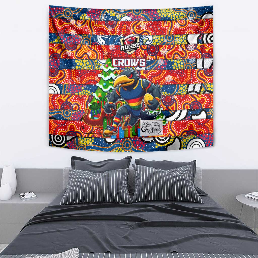 Crows Football Merry Christmas Tapestry Indigenous Australian Art - Vibe Hoodie Shop