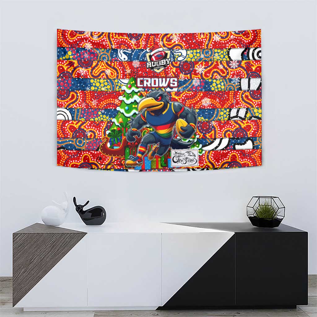 Crows Football Merry Christmas Tapestry Indigenous Australian Art - Vibe Hoodie Shop