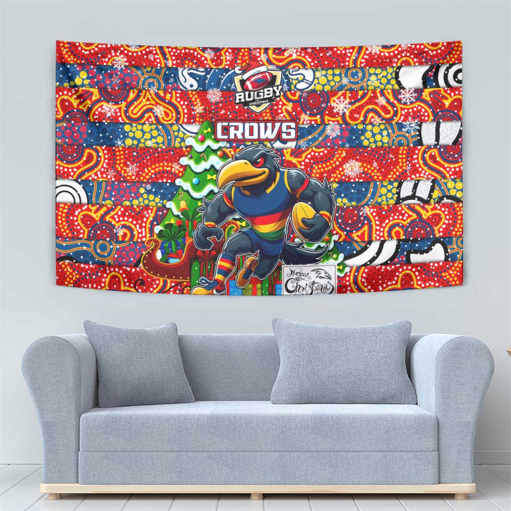 Crows Football Merry Christmas Tapestry Indigenous Australian Art - Vibe Hoodie Shop