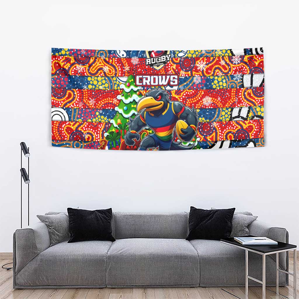 Crows Football Merry Christmas Tapestry Indigenous Australian Art - Vibe Hoodie Shop