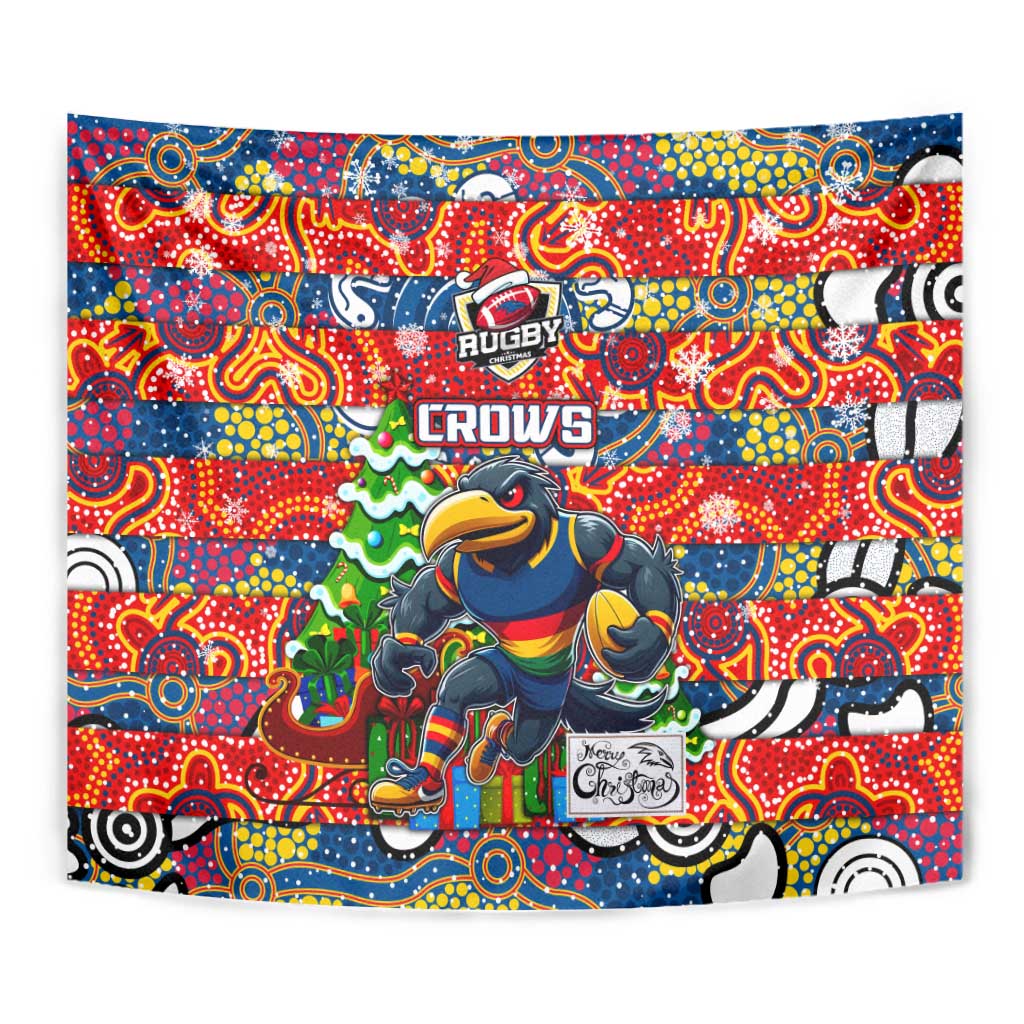 Crows Football Merry Christmas Tapestry Indigenous Australian Art - Vibe Hoodie Shop