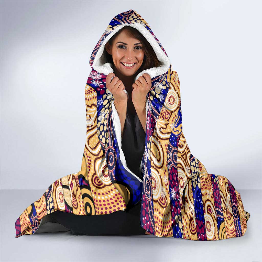 Lions Football Merry Christmas Hooded Blanket Indigenous Australian Art
