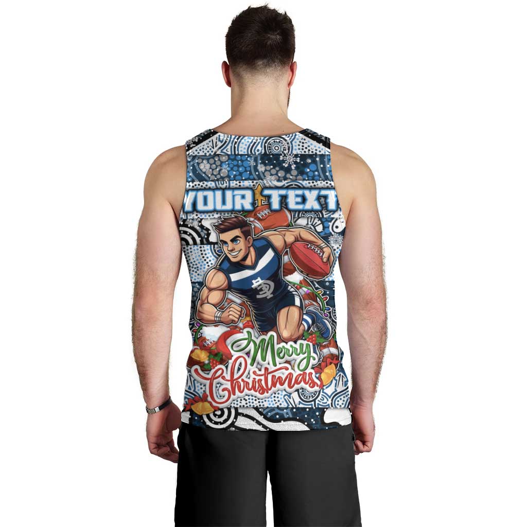 Custom Blues Football Merry Christmas Men Tank Top Indigenous Australian Art - Vibe Hoodie Shop
