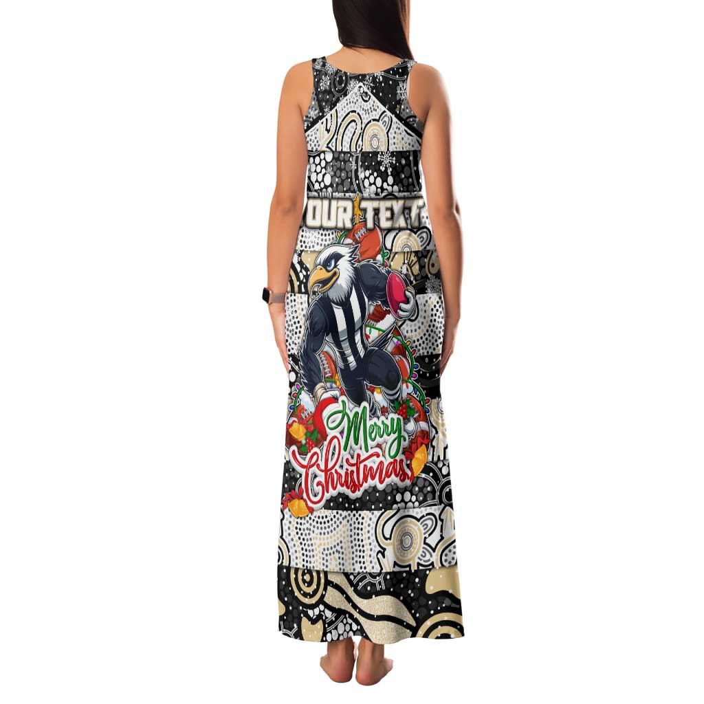 Custom Magpies Rugby Merry Christmas Family Matching Tank Maxi Dress and Hawaiian Shirt Indigenous Australian Art