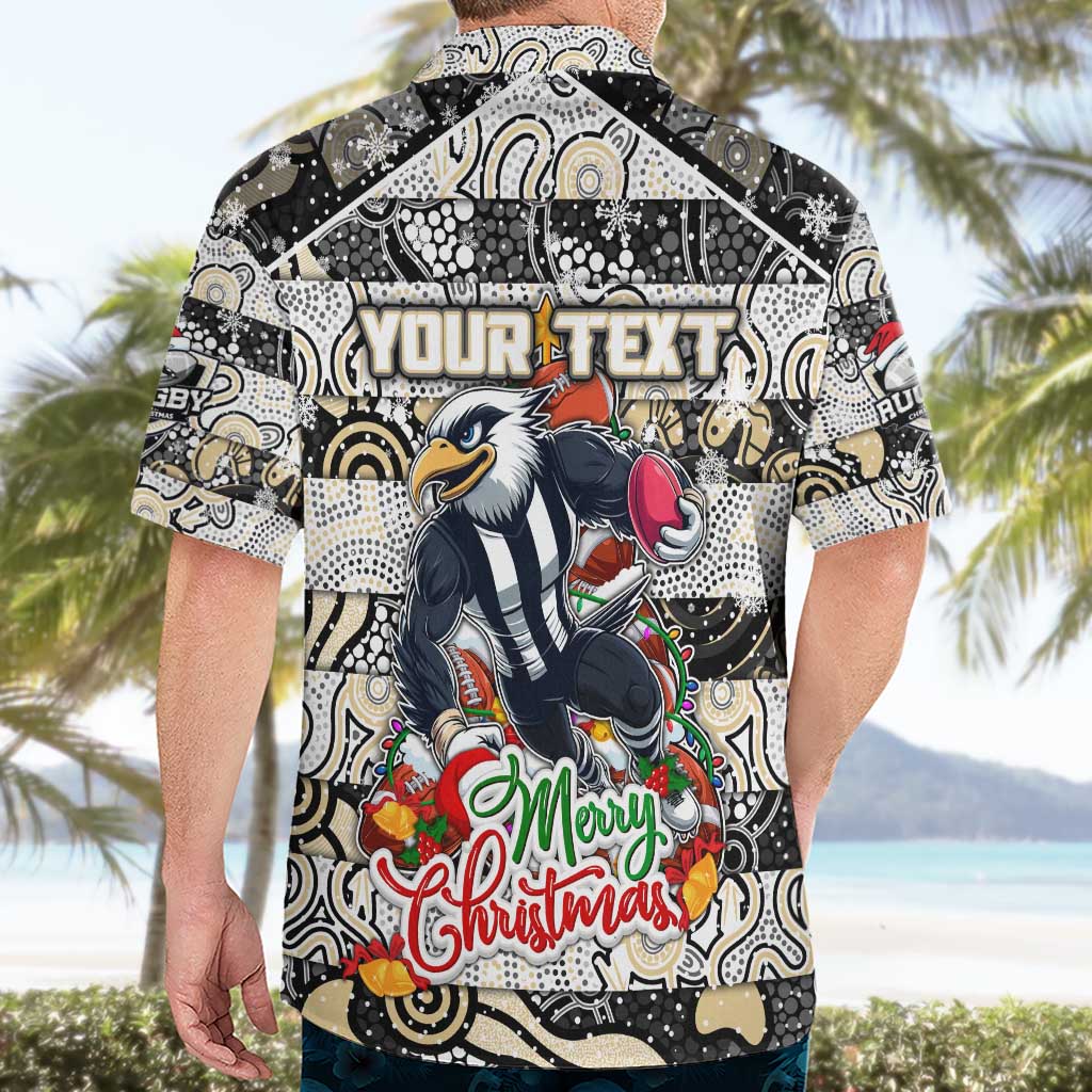 Custom Magpies Football Merry Christmas Hawaiian Shirt Indigenous Australian Art - Vibe Hoodie Shop