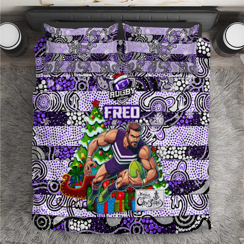 Freo Football Merry Christmas Bedding Set Indigenous Australian Art - Vibe Hoodie Shop