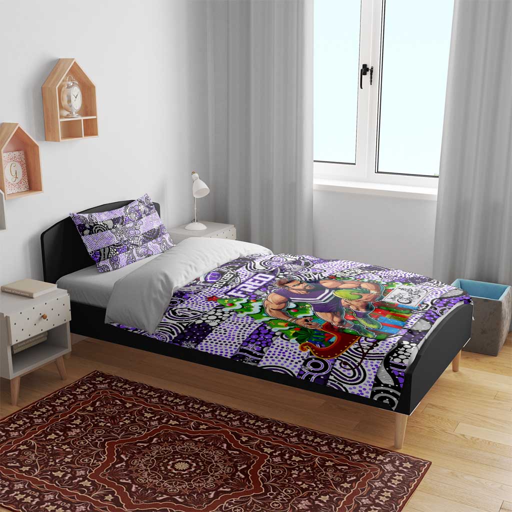 Freo Football Merry Christmas Bedding Set Indigenous Australian Art - Vibe Hoodie Shop