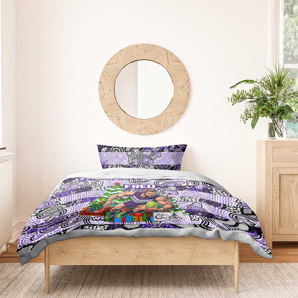 Freo Football Merry Christmas Bedding Set Indigenous Australian Art - Vibe Hoodie Shop