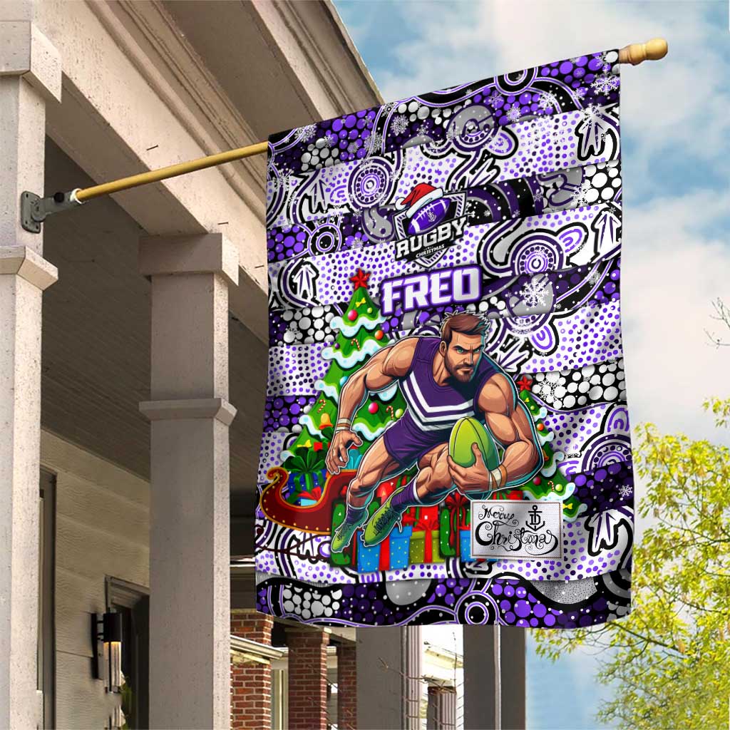 Freo Football Merry Christmas Garden Flag Indigenous Australian Art - Vibe Hoodie Shop
