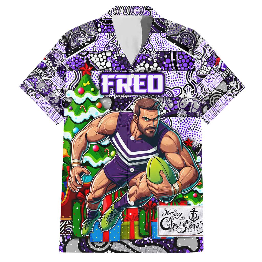 Custom Freo Football Merry Christmas Hawaiian Shirt Indigenous Australian Art - Vibe Hoodie Shop