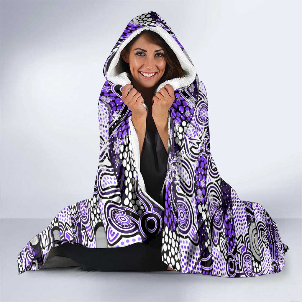 Freo Football Merry Christmas Hooded Blanket Indigenous Australian Art