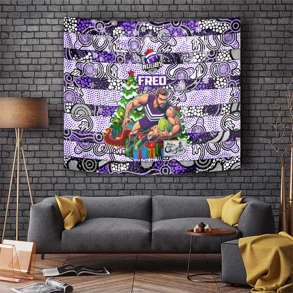 Freo Football Merry Christmas Tapestry Indigenous Australian Art - Vibe Hoodie Shop