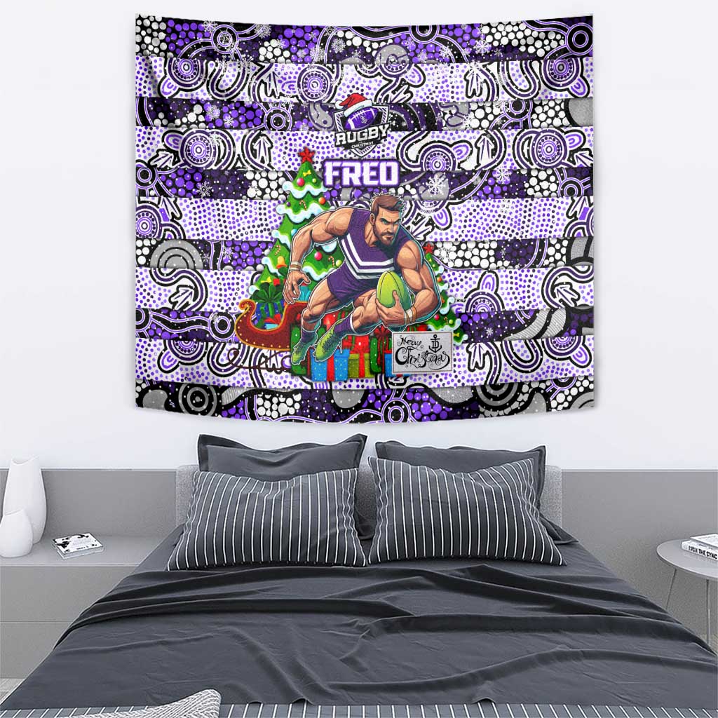 Freo Football Merry Christmas Tapestry Indigenous Australian Art - Vibe Hoodie Shop