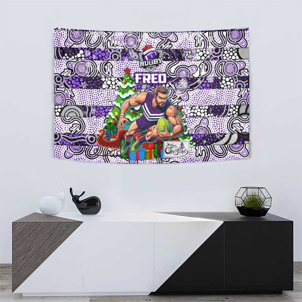 Freo Football Merry Christmas Tapestry Indigenous Australian Art - Vibe Hoodie Shop