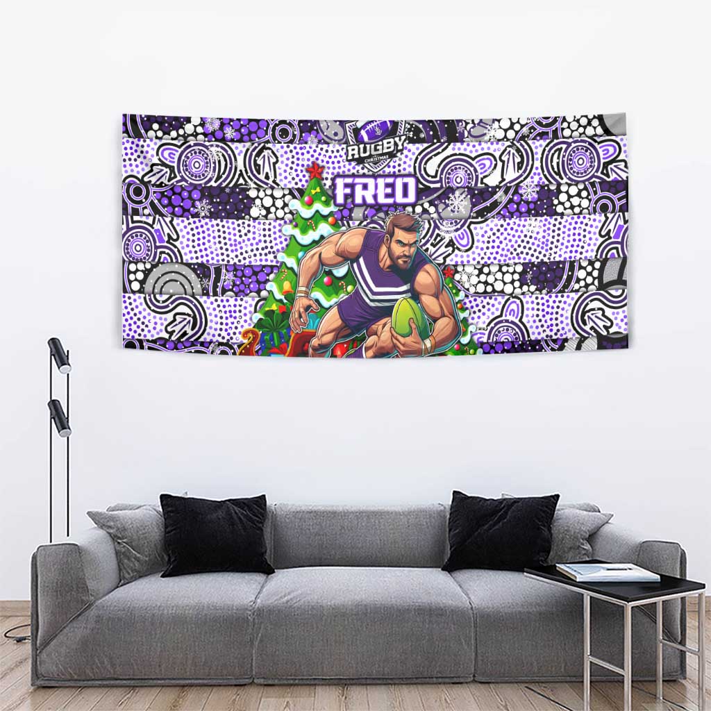 Freo Football Merry Christmas Tapestry Indigenous Australian Art - Vibe Hoodie Shop