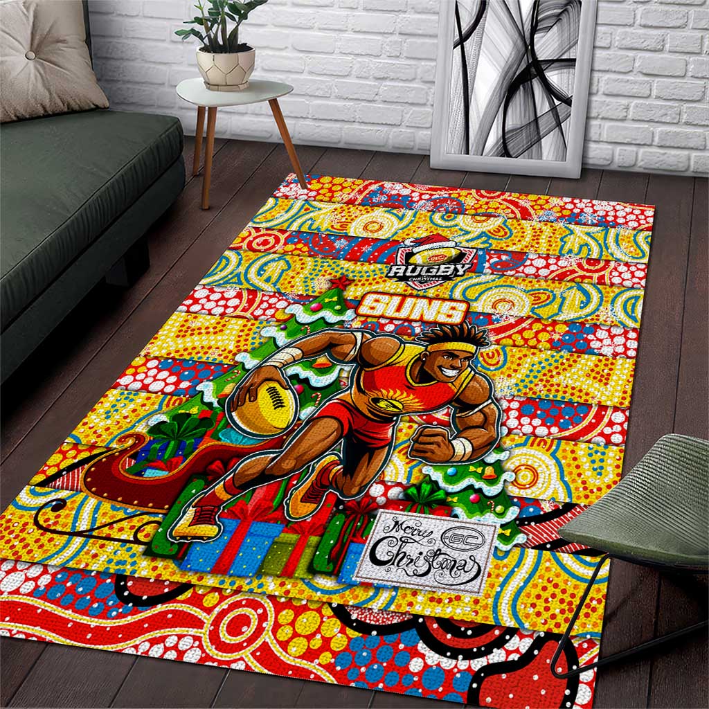 Suns Football Merry Christmas Area Rug Indigenous Australian Art - Vibe Hoodie Shop