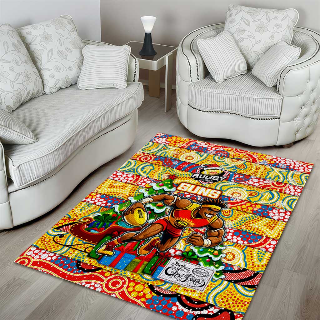 Suns Football Merry Christmas Area Rug Indigenous Australian Art - Vibe Hoodie Shop