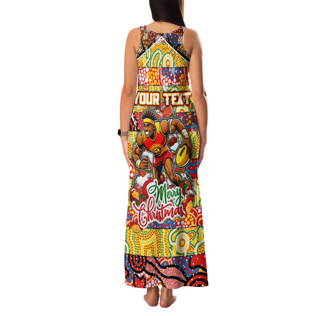 Custom Suns Rugby Merry Christmas Family Matching Tank Maxi Dress and Hawaiian Shirt Indigenous Australian Art