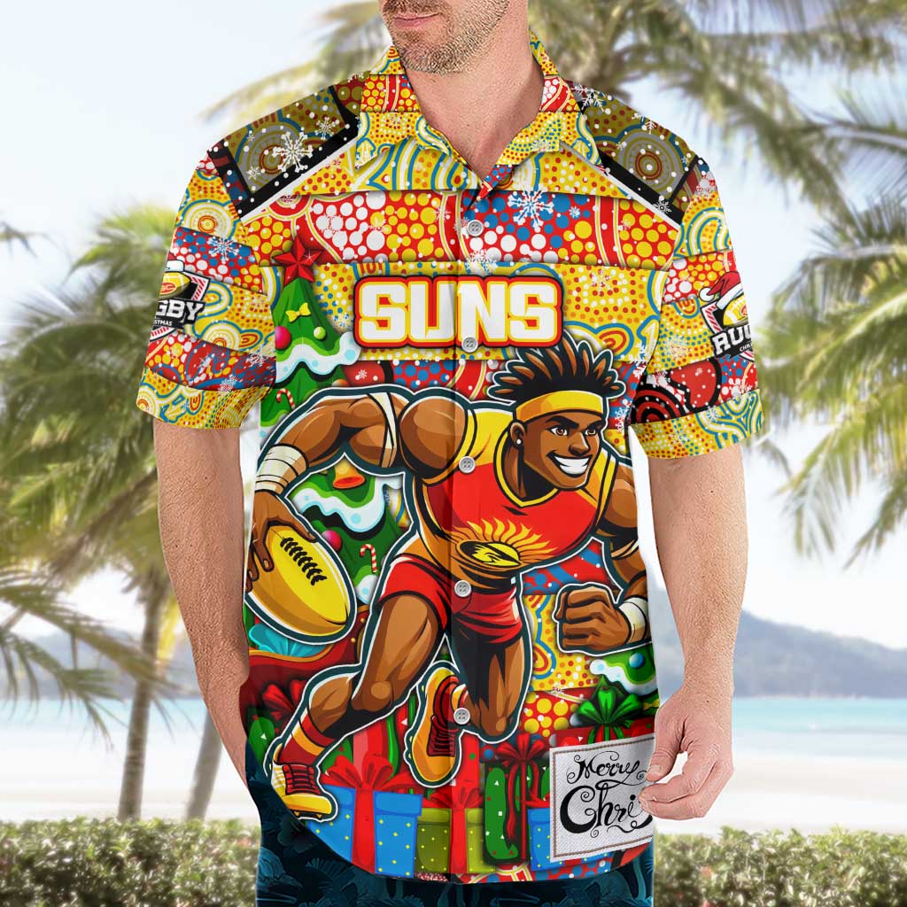 Custom Suns Football Merry Christmas Hawaiian Shirt Indigenous Australian Art - Vibe Hoodie Shop