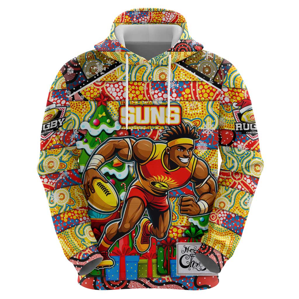 Custom Suns Football Merry Christmas Hoodie Indigenous Australian Art - Vibe Hoodie Shop