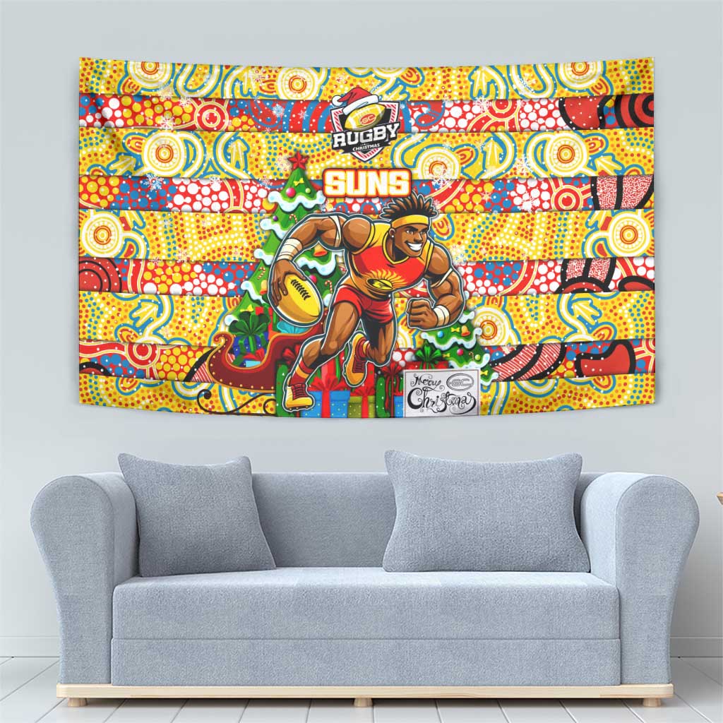 Suns Football Merry Christmas Tapestry Indigenous Australian Art - Vibe Hoodie Shop