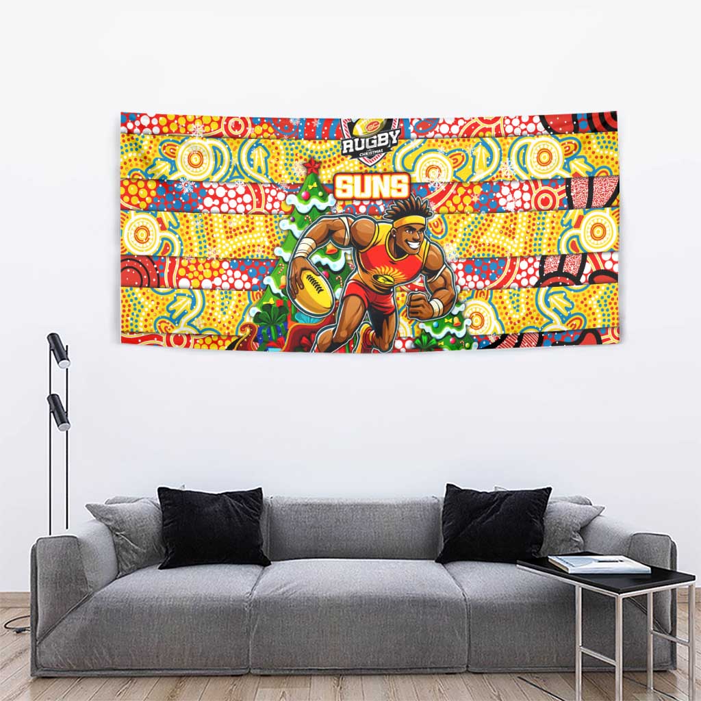 Suns Football Merry Christmas Tapestry Indigenous Australian Art - Vibe Hoodie Shop