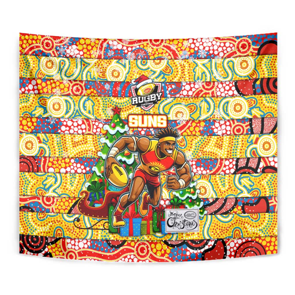 Suns Football Merry Christmas Tapestry Indigenous Australian Art - Vibe Hoodie Shop