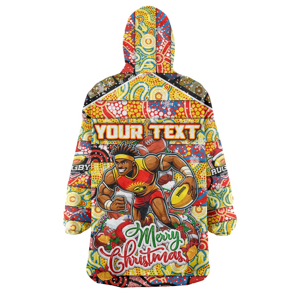 Custom Suns Football Merry Christmas Wearable Blanket Hoodie Indigenous Australian Art - Vibe Hoodie Shop