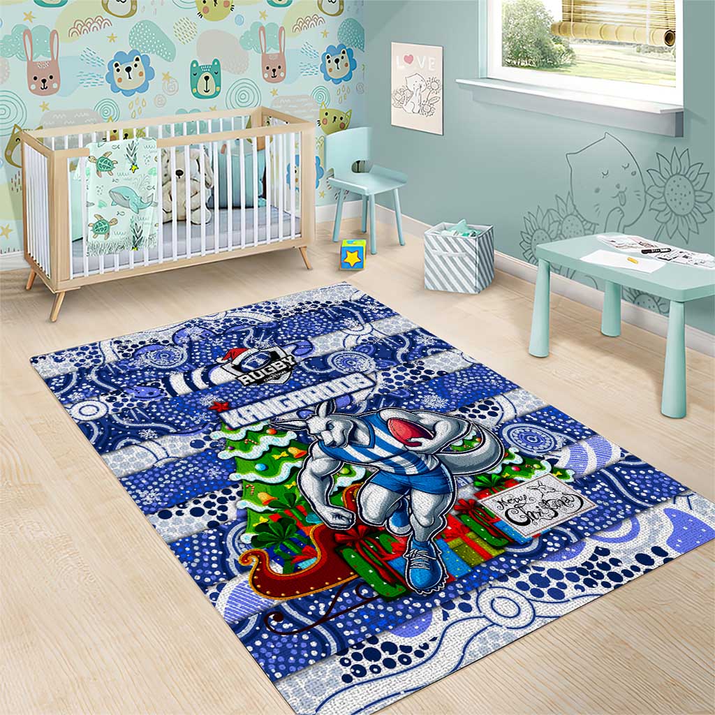 Kangaroos Football Merry Christmas Area Rug Indigenous Australian Art - Vibe Hoodie Shop