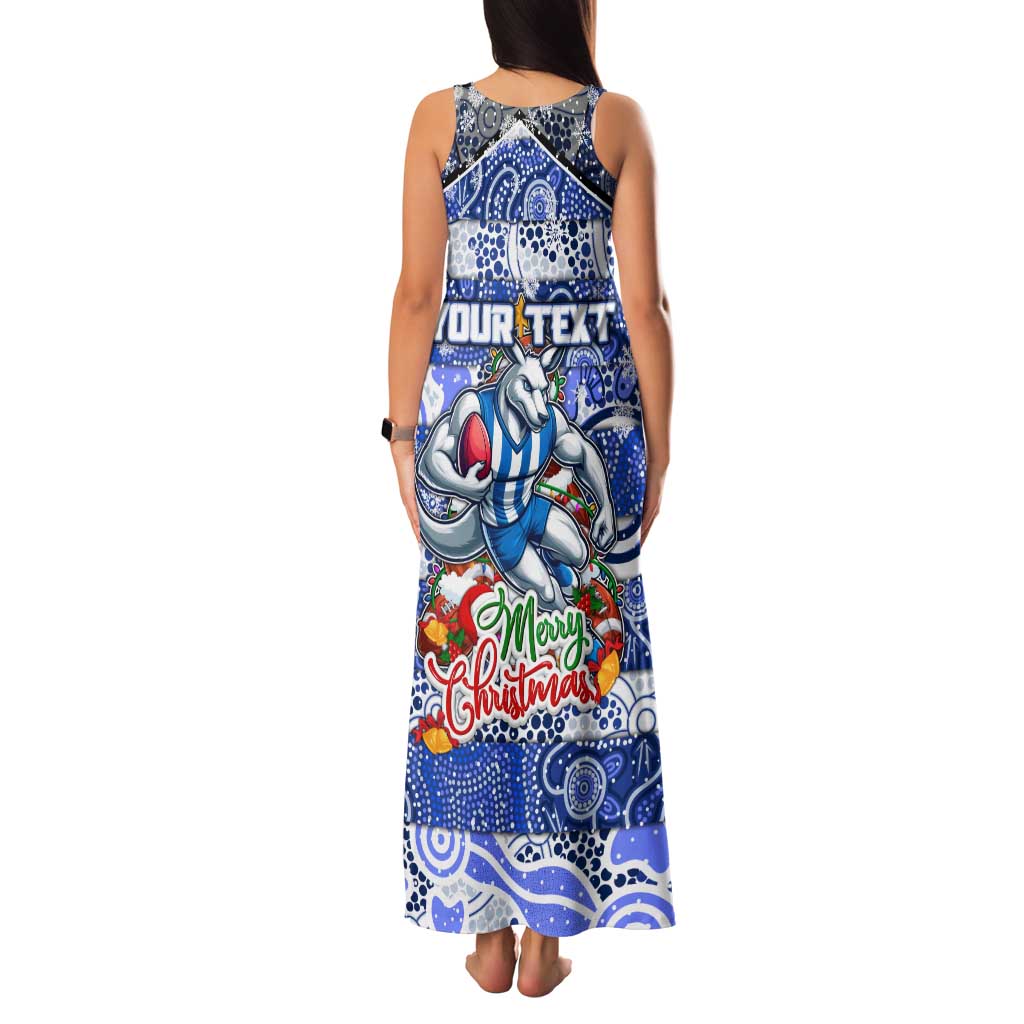 Custom Kangaroos Rugby Merry Christmas Family Matching Tank Maxi Dress and Hawaiian Shirt Indigenous Australian Art