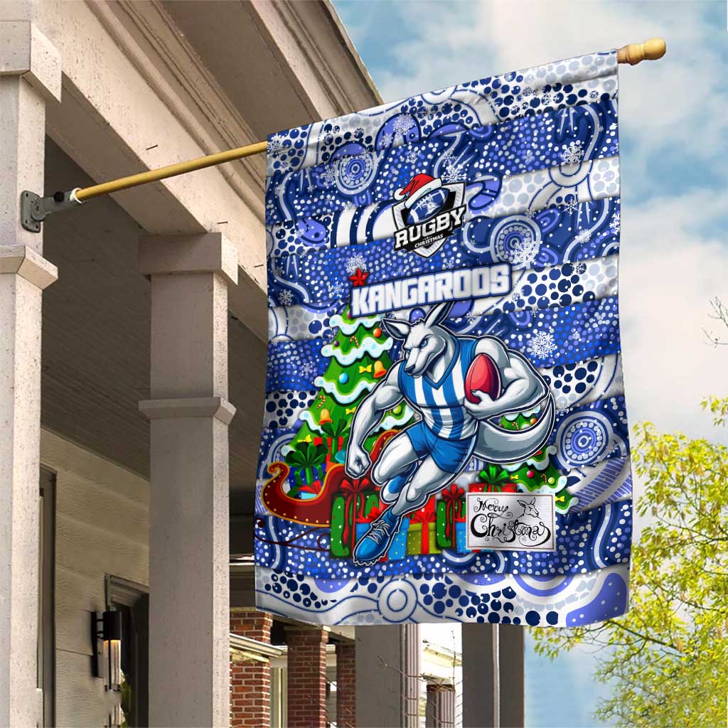 Kangaroos Football Merry Christmas Garden Flag Indigenous Australian Art - Vibe Hoodie Shop