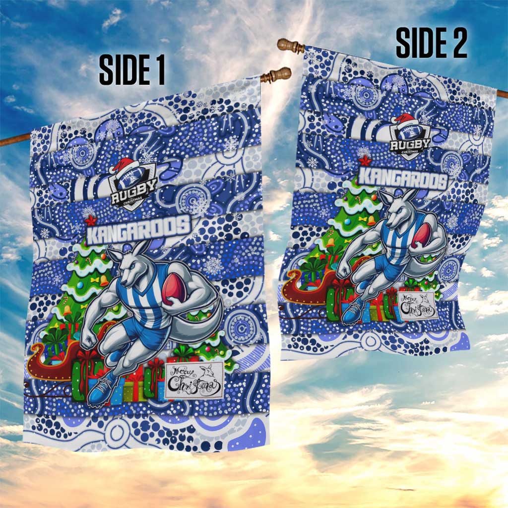 Kangaroos Football Merry Christmas Garden Flag Indigenous Australian Art - Vibe Hoodie Shop