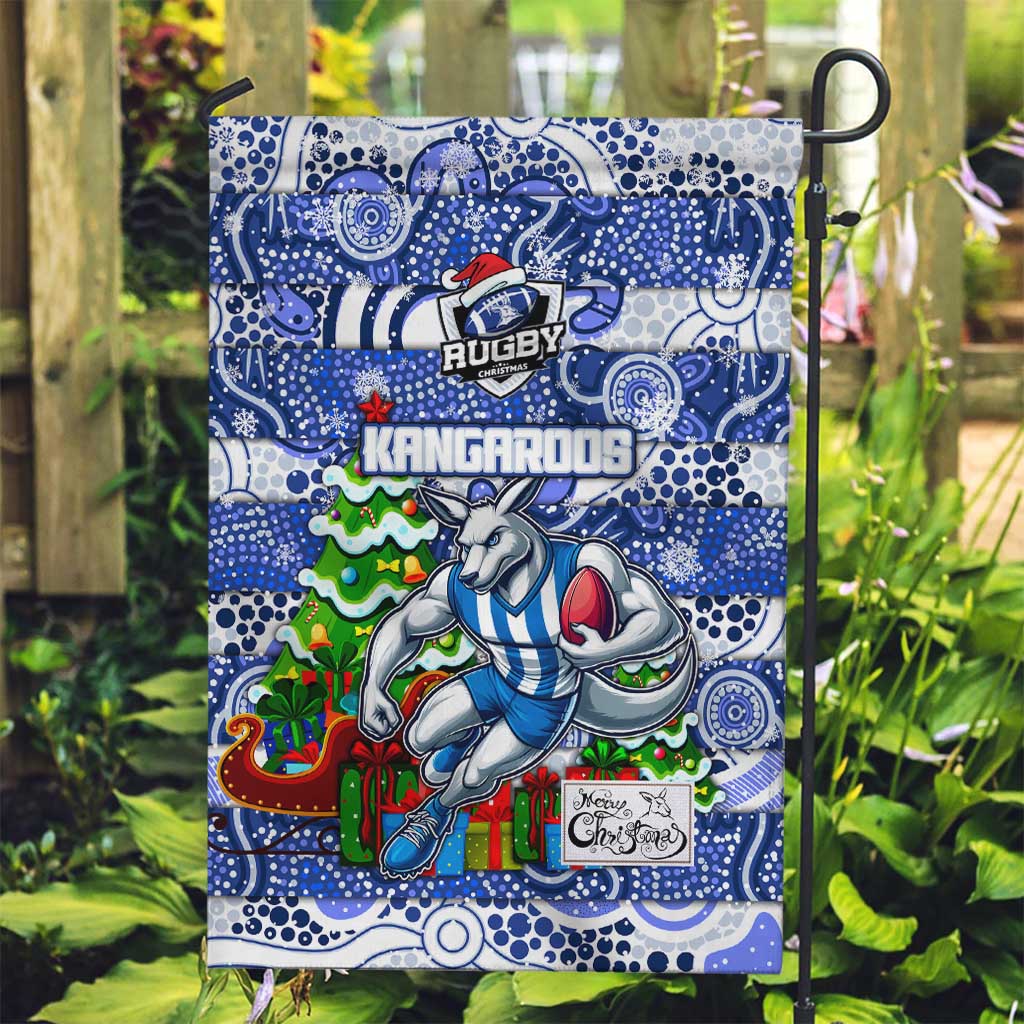 Kangaroos Football Merry Christmas Garden Flag Indigenous Australian Art - Vibe Hoodie Shop