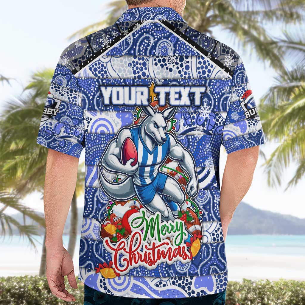 Custom Kangaroos Football Merry Christmas Hawaiian Shirt Indigenous Australian Art - Vibe Hoodie Shop